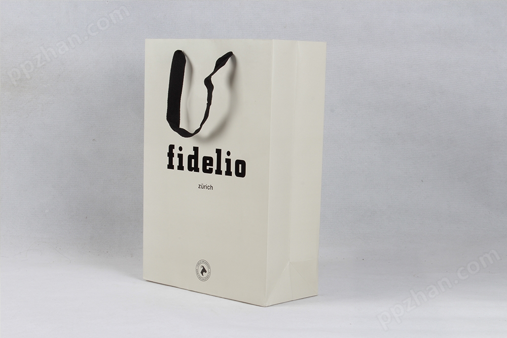 高档烫金白卡纸袋 FIDELIO