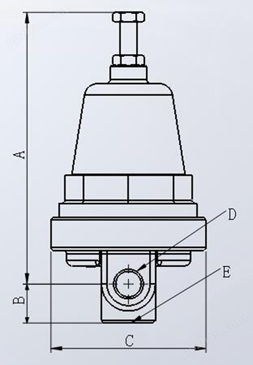 螺杆空压机配件——LHP-CP2/PIR08020-A高压正比例阀外形尺寸图