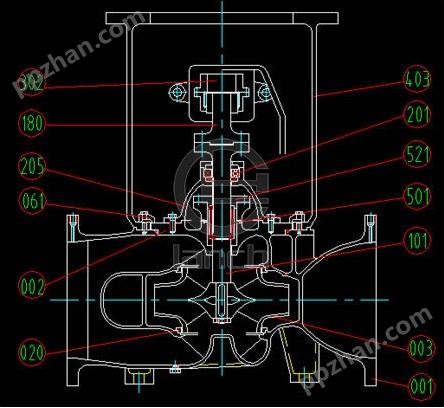 ESD型船用立式离心泵 结构图